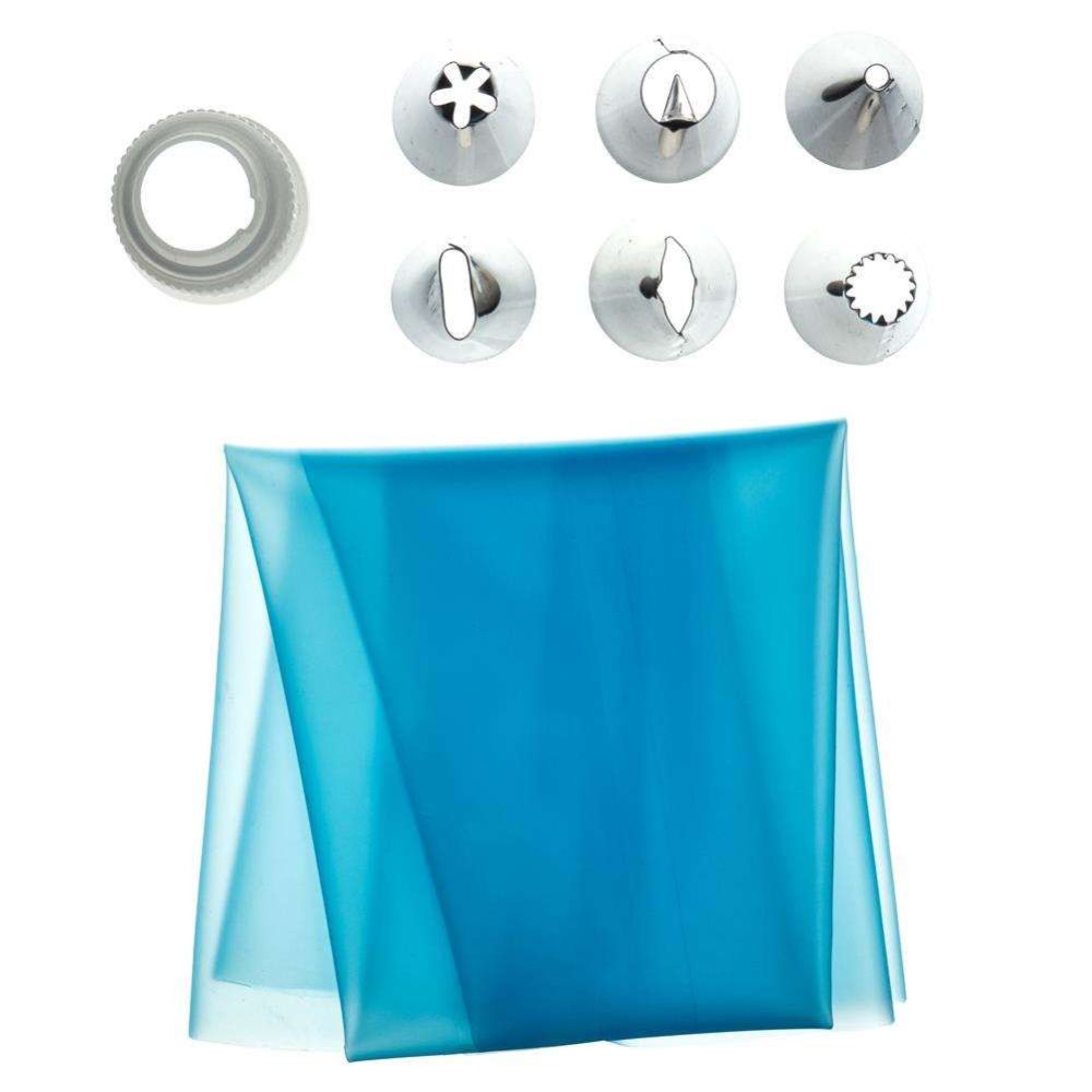 Set of decoration tips with a confectionery sleeve - 8 pcs.