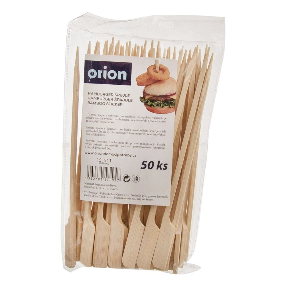 Wykałaczki do burgerów - Orion - bambusowe, 50 szt.