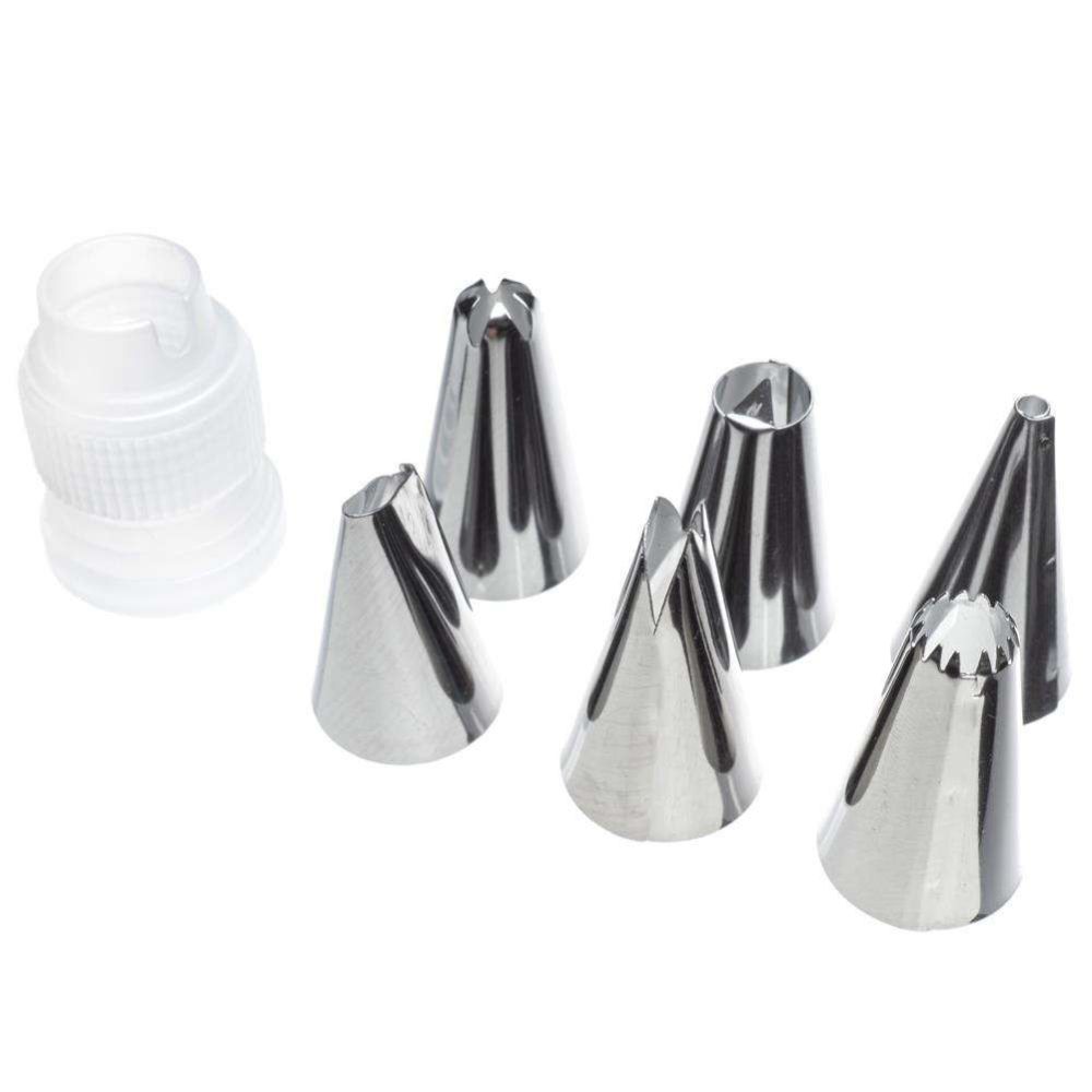 Set of decoration tips with a confectionery sleeve - 8 pcs.