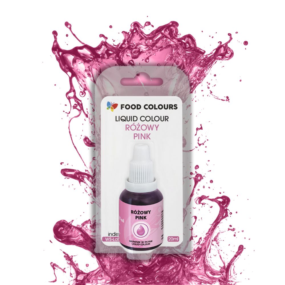 Barwnik spożywczy w płynie - Food Colours - różowy, 20 ml