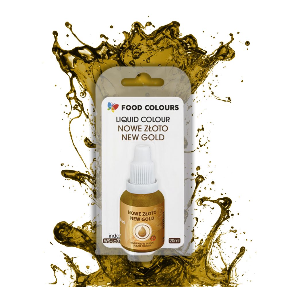 Barwnik spożywczy w płynie - Food Colours - złoty, 20 ml