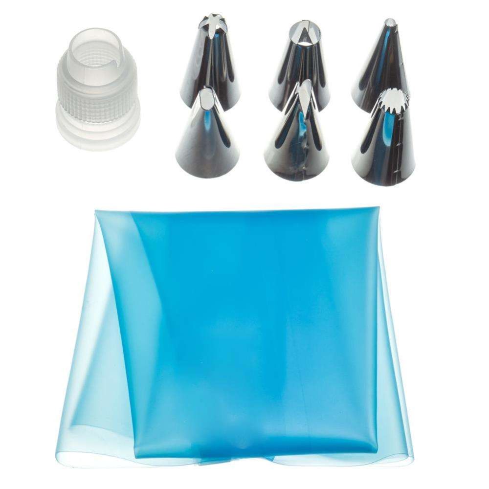 Set of decoration tips with a confectionery sleeve - 8 pcs.