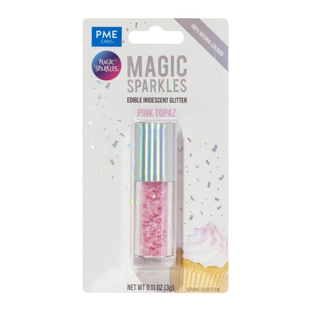 Edible glitter Magic Sparkles - PME - Pink Topaz, 3 g