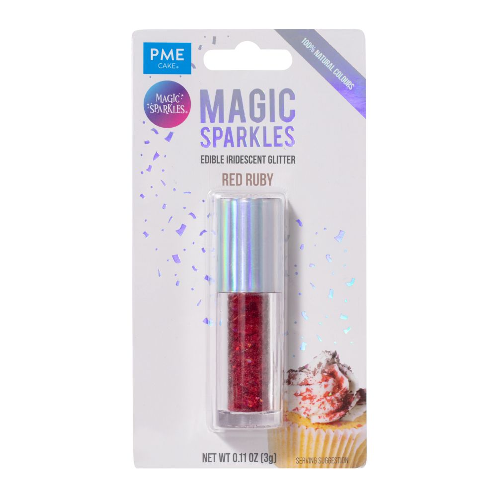 Edible glitter Magic Sparkles - PME - Red Ruby, 3 g