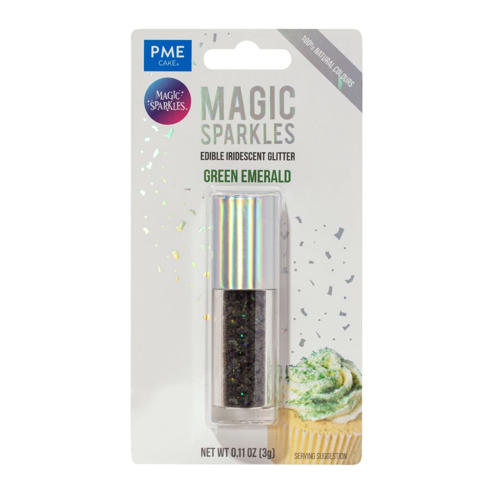 Edible glitter Magic Sparkles - PME - Green Emerald, 3 g