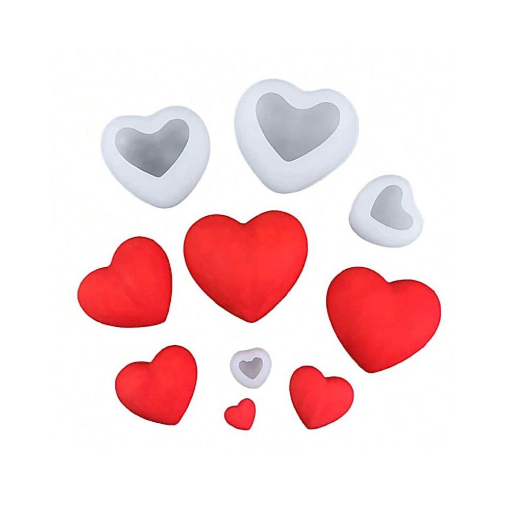 Silicone molds - hearts, 6 pcs