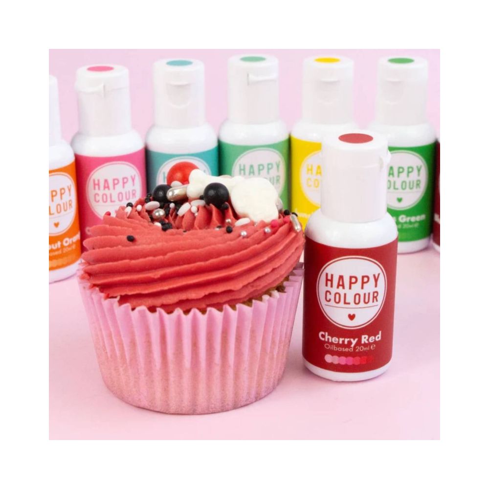 Barwnik olejowy do mas tłustych - Happy Colour - Cherry Red 20 ml