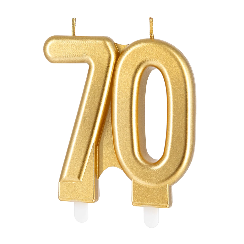 Birthday candle - number 70 golden