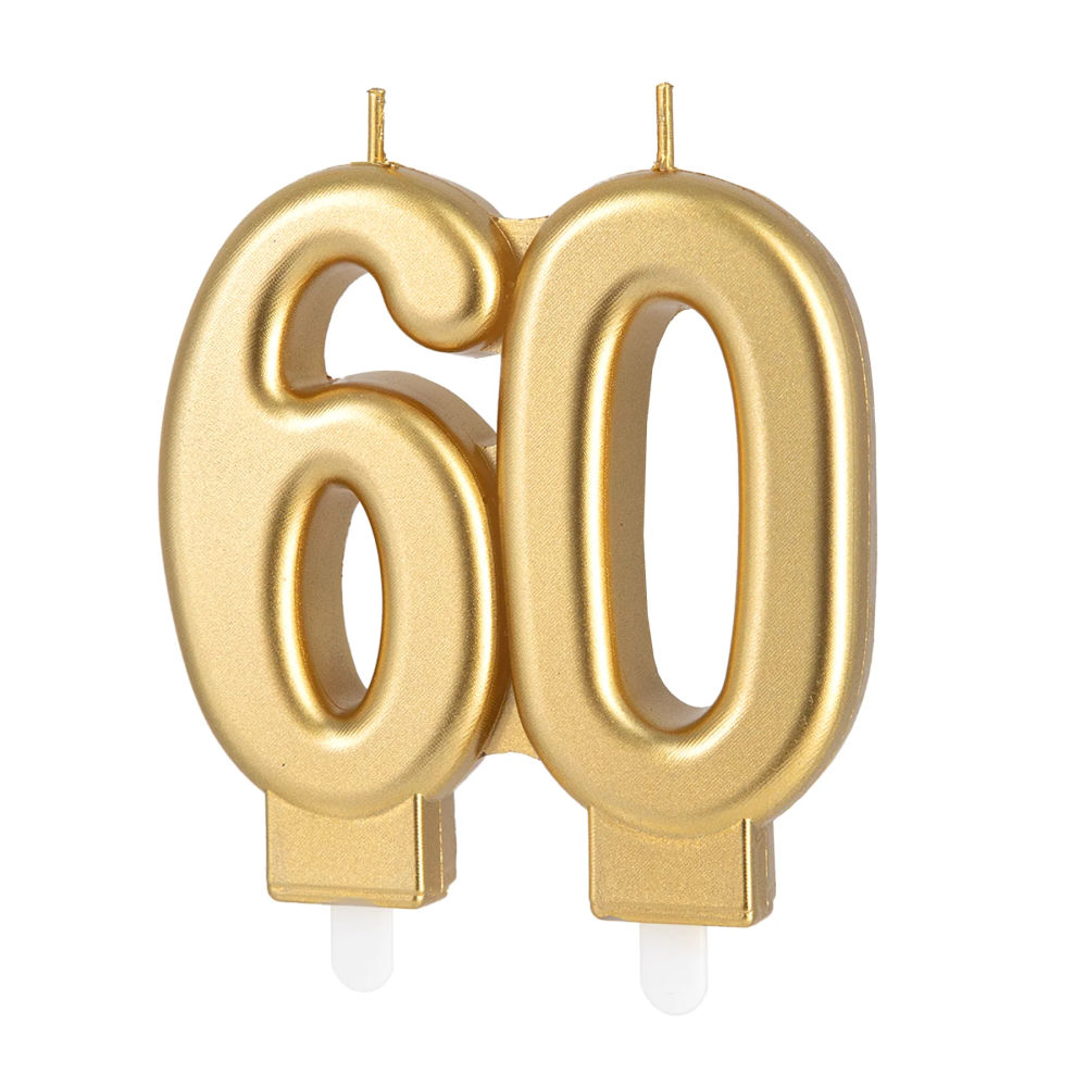 Birthday candle - number 60 golden