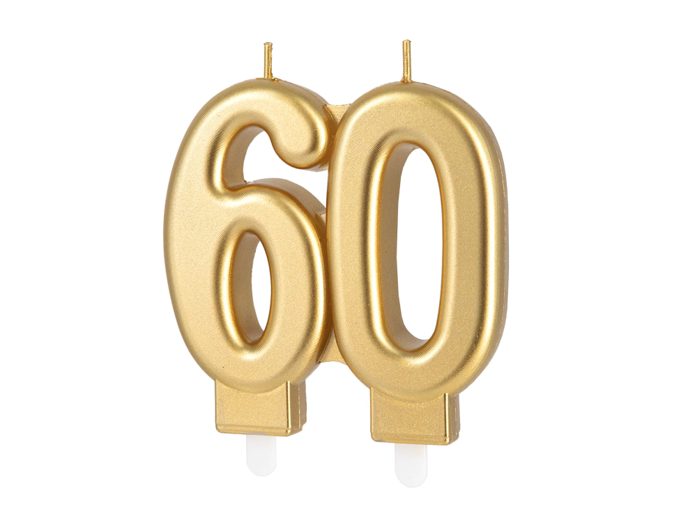 Birthday candle - number 60 golden