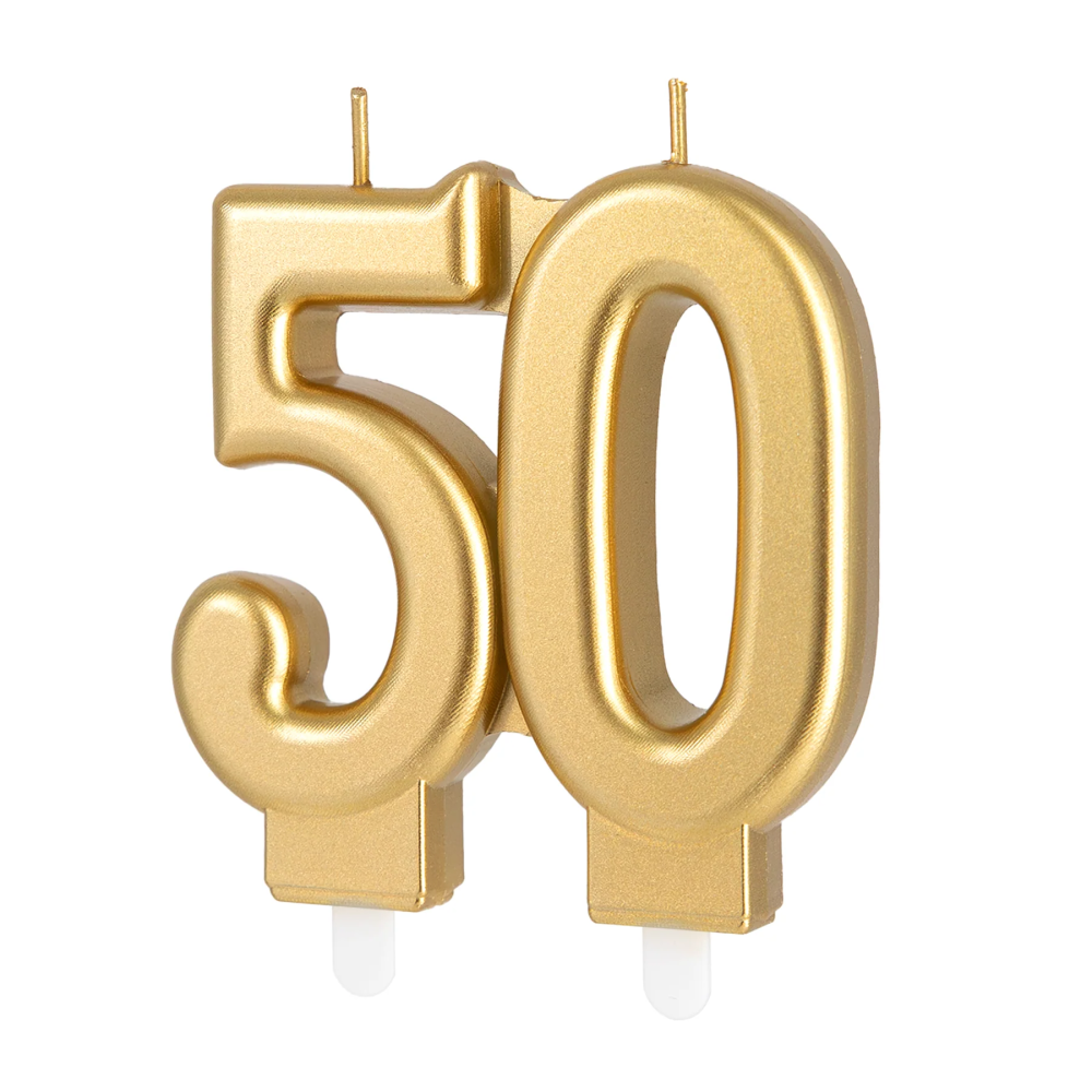 Świeczka urodzinowa - liczba 50 złota