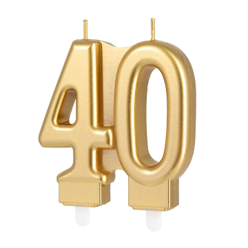 Birthday candle - Party Pal - number 40 golden