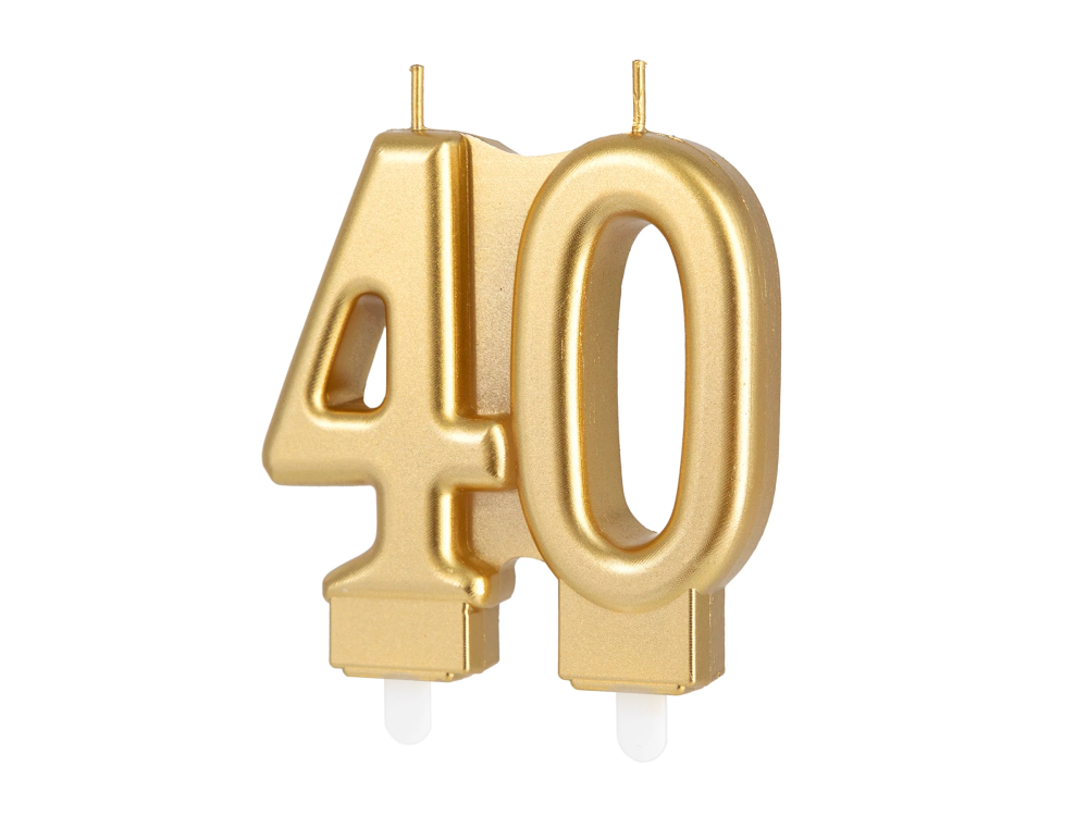 Świeczka urodzinowa - liczba 40 złota