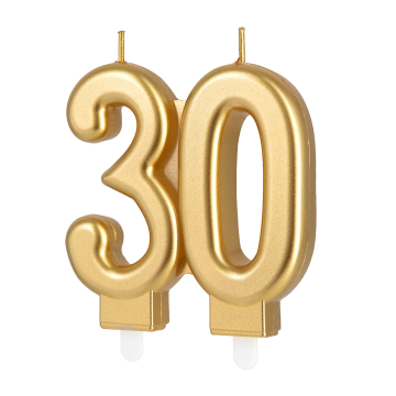Birthday candle - number 30 golden