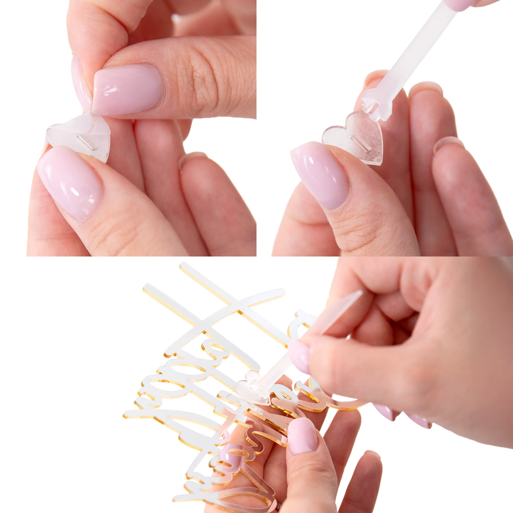 Acrylic side on topper Happy Birthday - golden