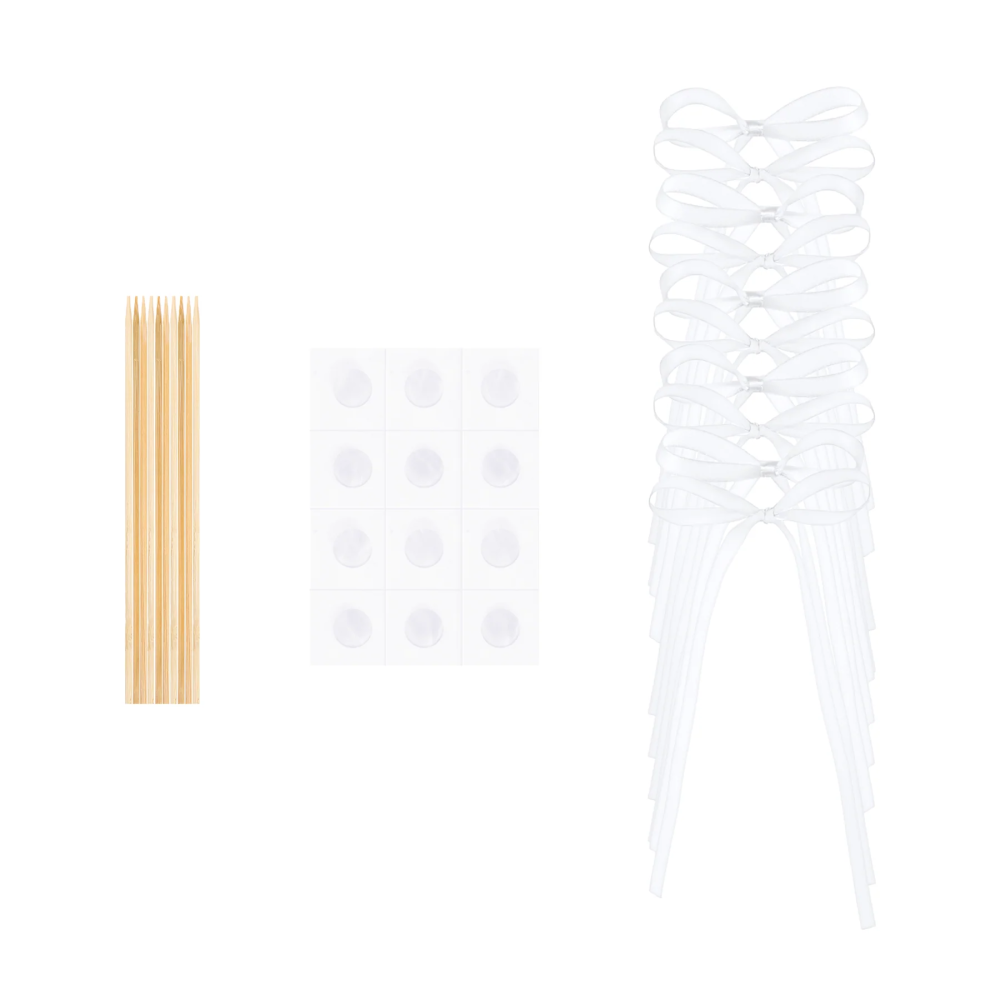 Cake toppers Bows - white 10 pcs