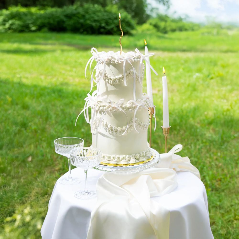 Cake toppers Bows - white 10 pcs