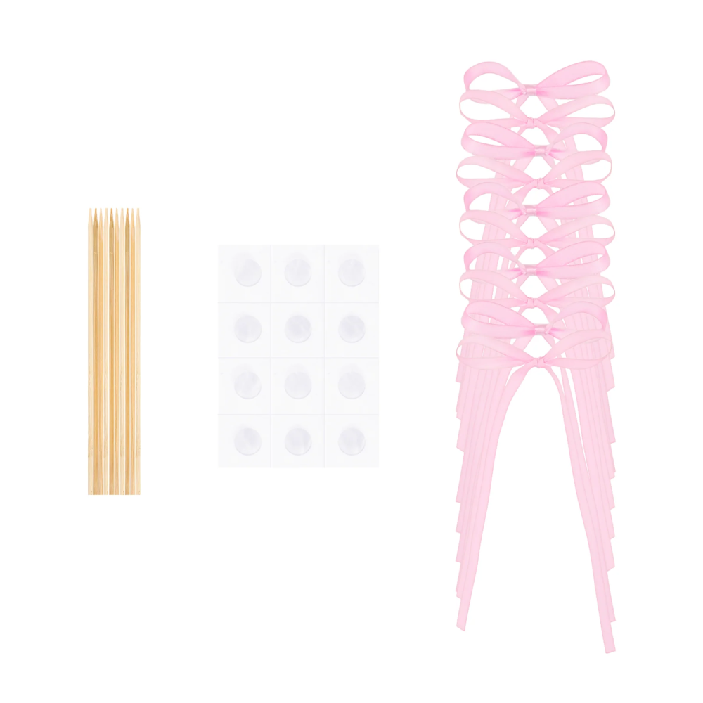 Cake toppers Bows - light pink 10 pcs