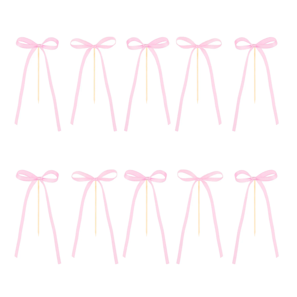 Cake toppers Bows - light pink 10 pcs