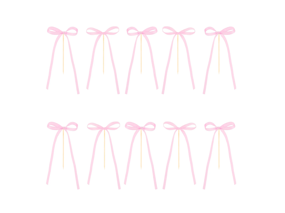 Cake toppers Bows - light pink 10 pcs