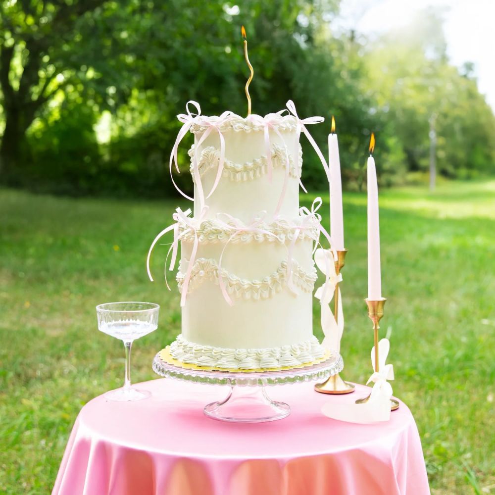 Cake toppers Bows - light pink 10 pcs