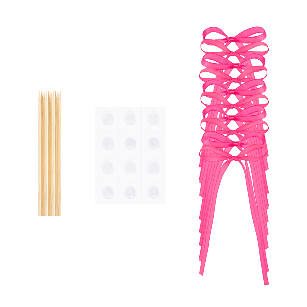 Cake toppers Bows - magenta, 10 pcs