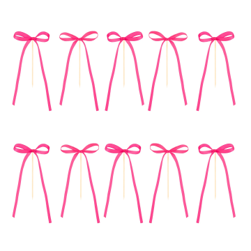 Cake toppers Bows - magenta, 10 pcs
