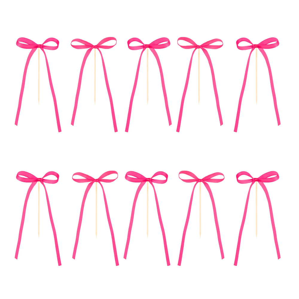 Cake toppers Bows - magenta, 10 pcs