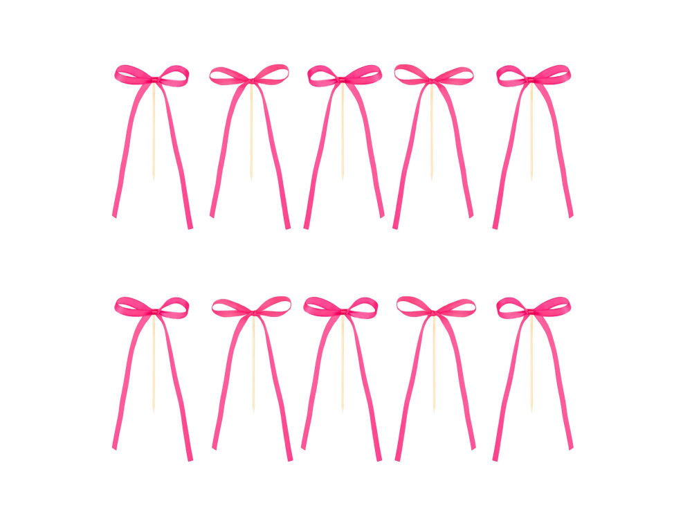 Cake toppers Bows - magenta, 10 pcs