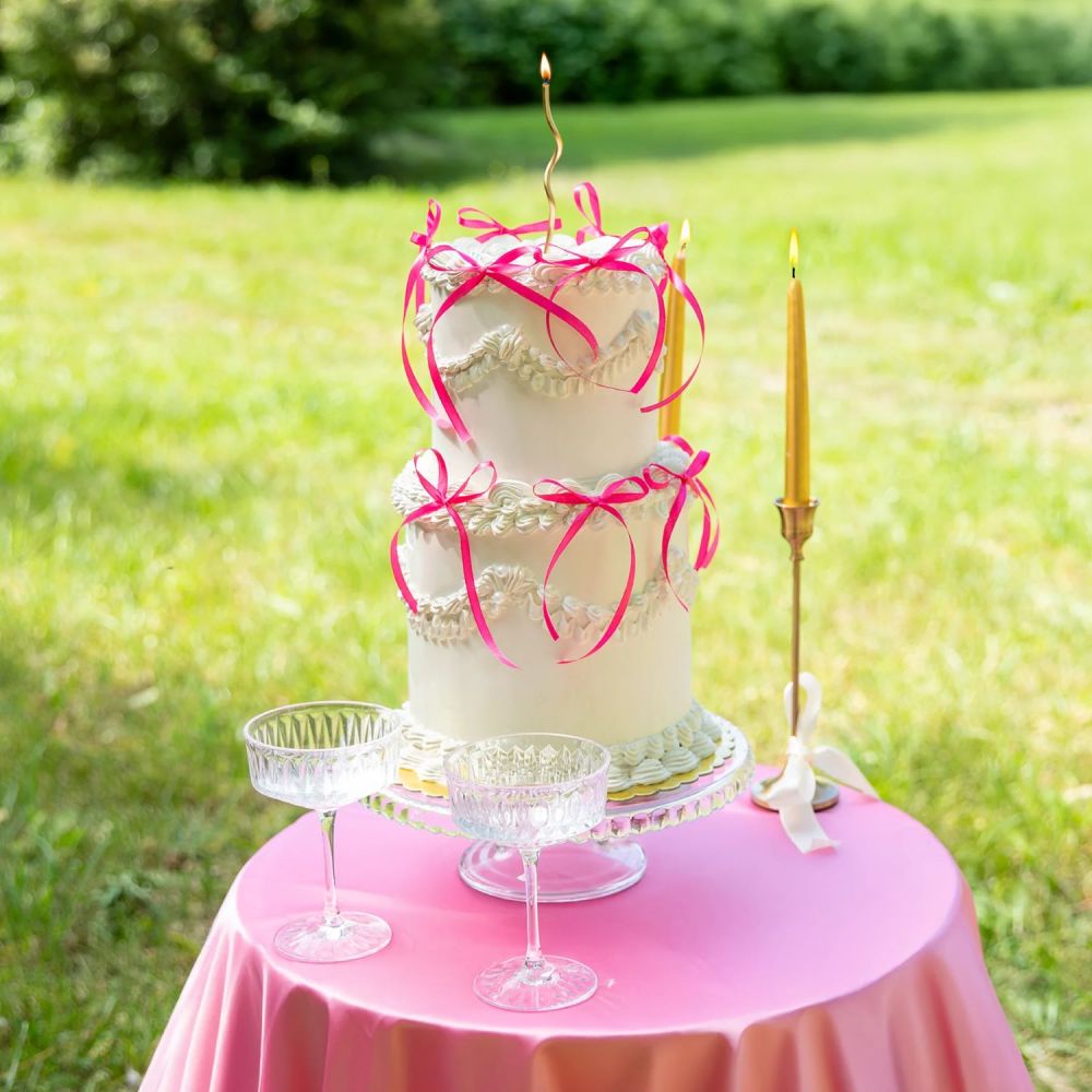 Cake toppers Bows - magenta, 10 pcs