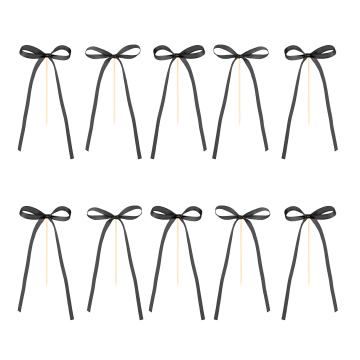 Cake toppers Bows - black 10 pcs