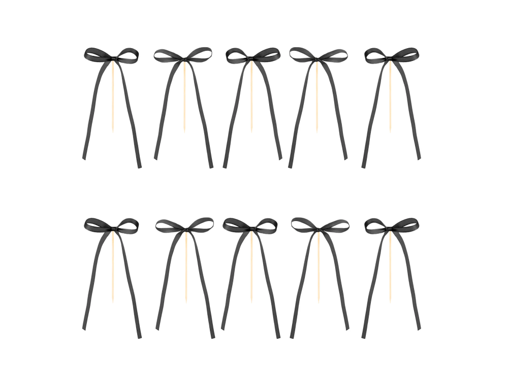 Cake toppers Bows - black 10 pcs