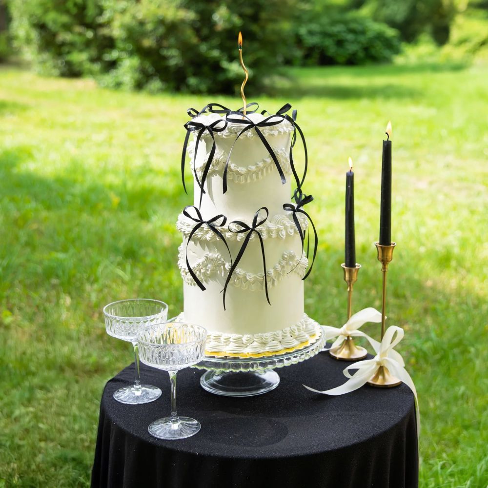 Toppery na tort Kokardki - czarne 10 szt.