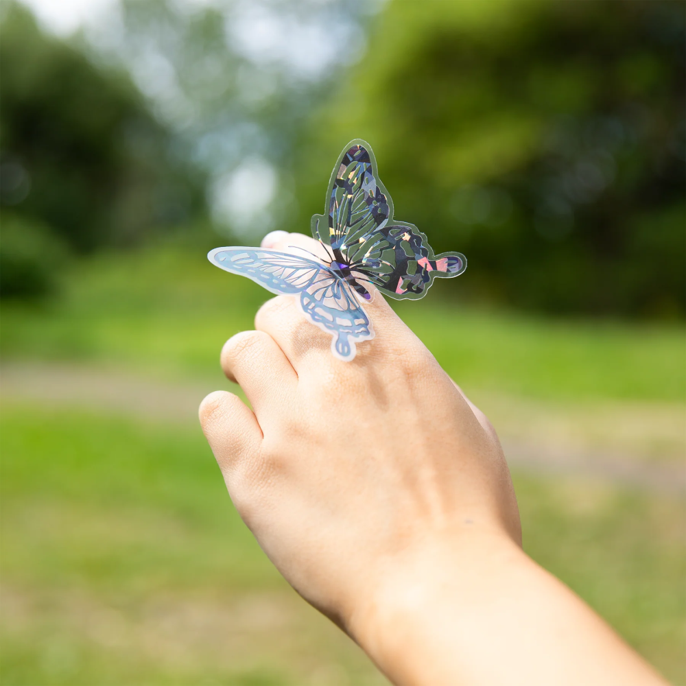 Naklejki holograficzne 3D Motyle - czarne 12 szt.
