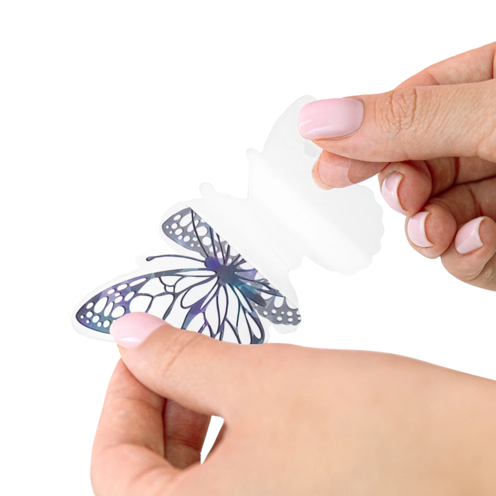 Naklejki holograficzne 3D Motyle - czarne 12 szt.