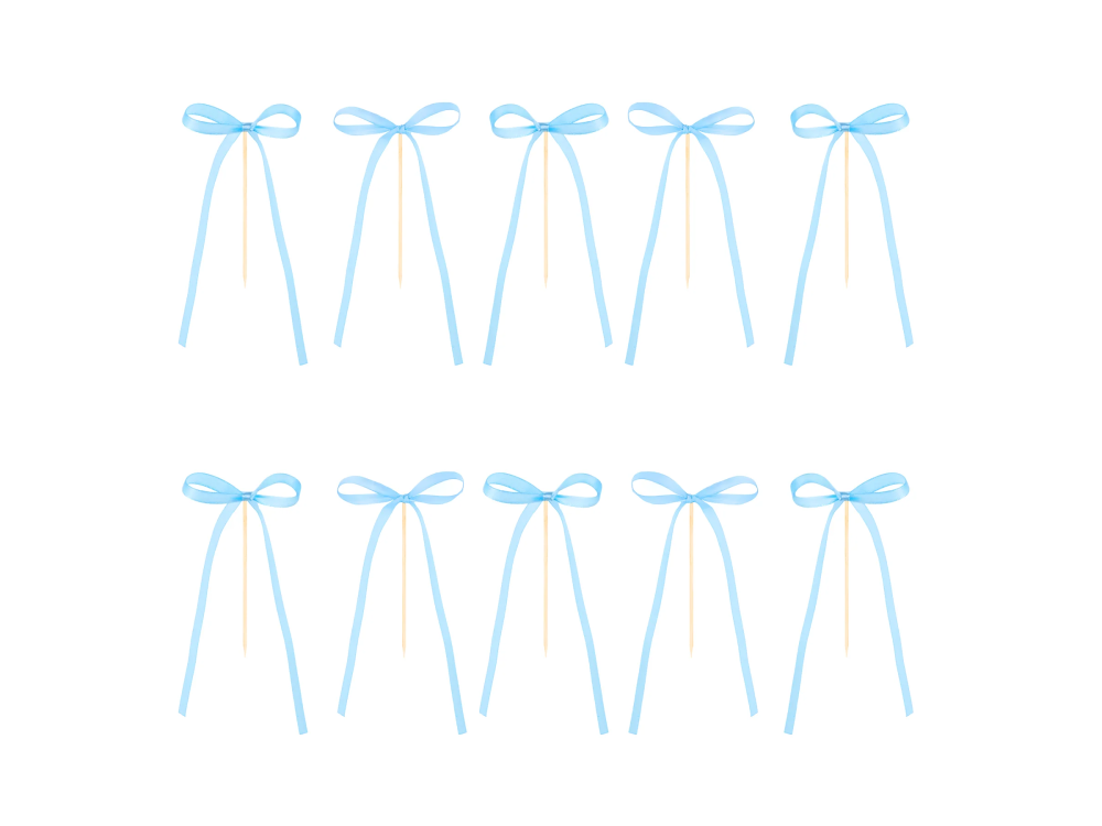 Cake toppers Bows - light blue 10 pcs
