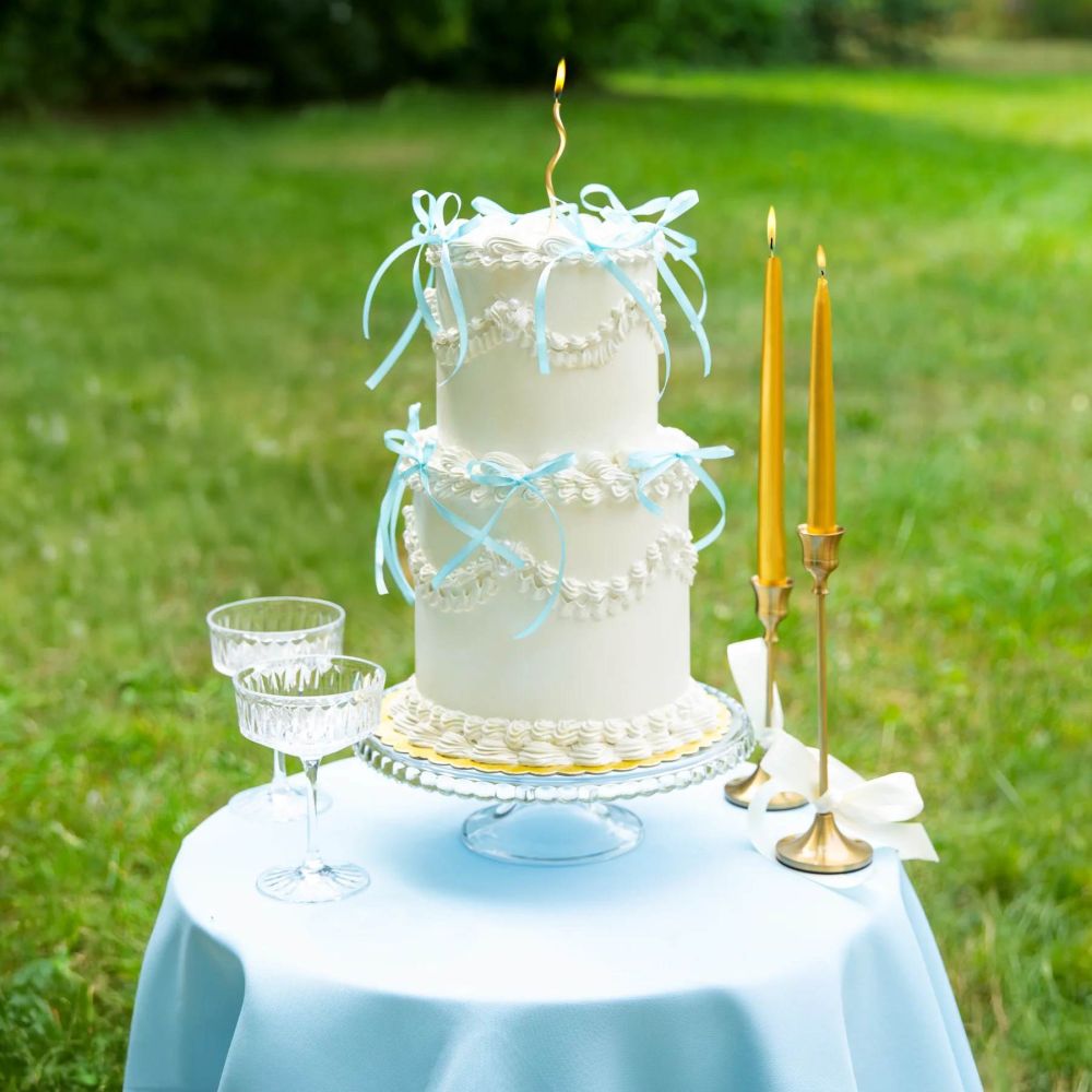 Cake toppers Bows - light blue 10 pcs