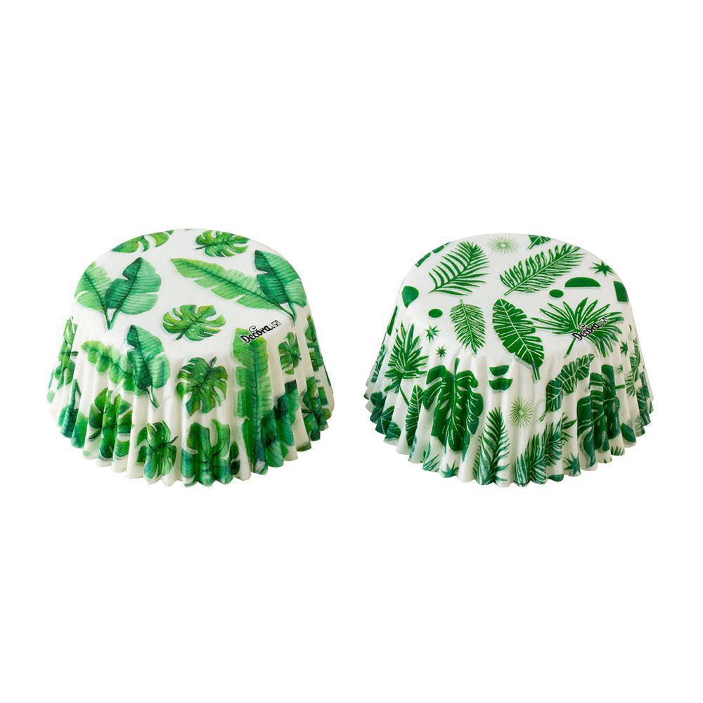 Papilotki na muffinki Tropikalne liście - Decora - 50 x 32 mm, 36 szt.