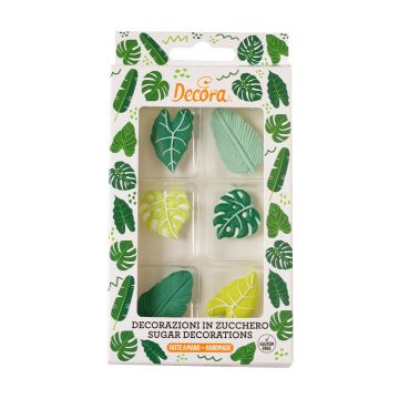 Dekoracje cukrowe Tropikalne Liście - Decora - 6 szt.