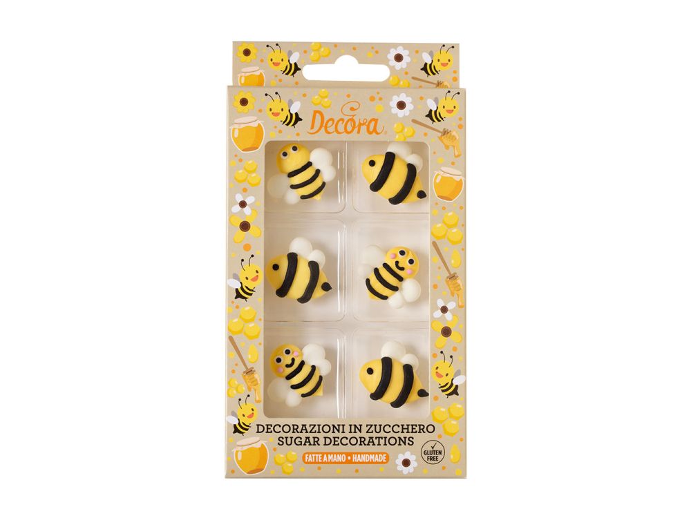 Dekoracje cukrowe Pszczoły - Decora - 6 szt.