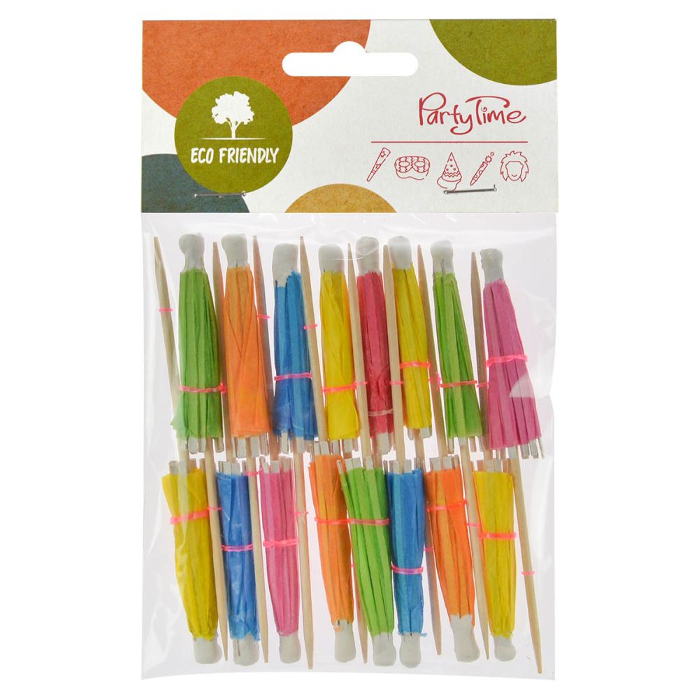Paper umbrella picks - color mix 16 pcs