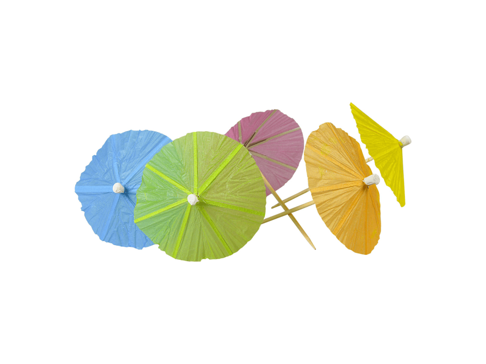 Paper umbrella picks - color mix 16 pcs