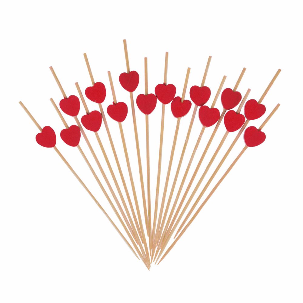 Heart Picks - red 16 pcs