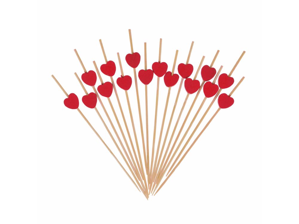 Heart Picks - red 16 pcs