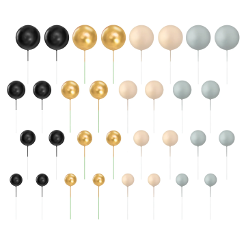 Ball cake toppers - color mix 32 pcs