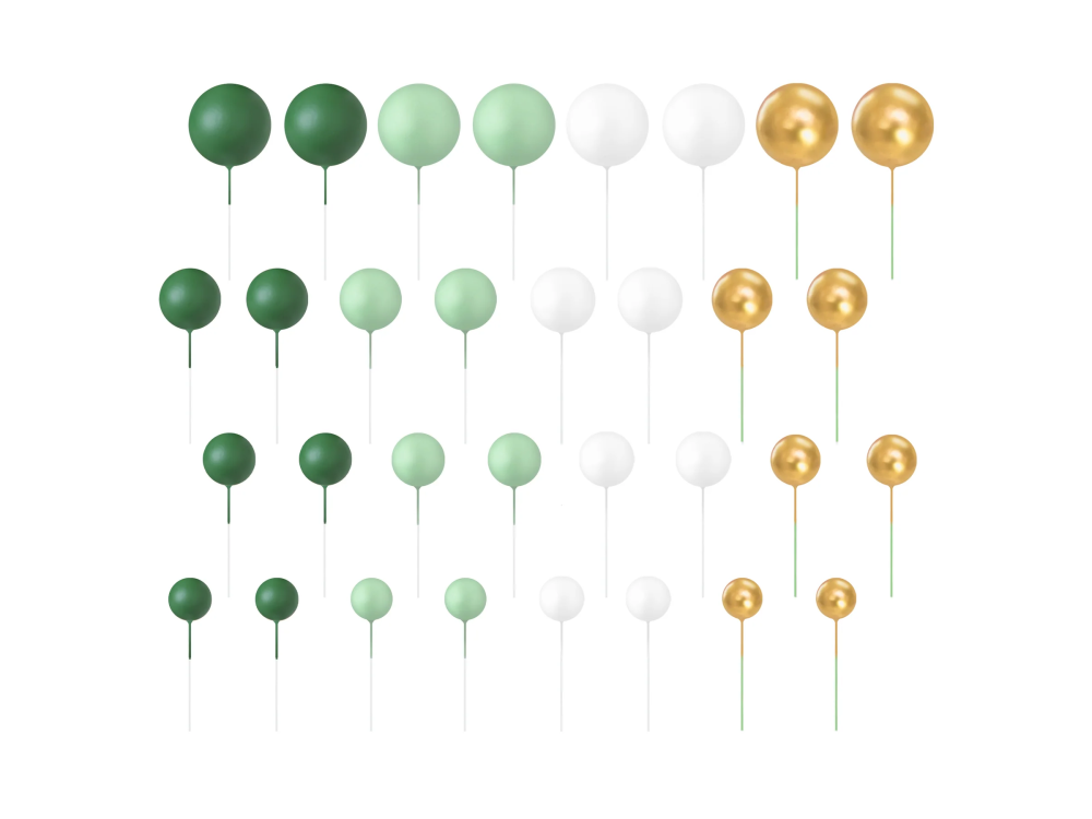 Ball cake toppers - color mix 32 pcs