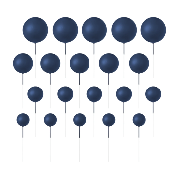 Ball cake toppers - navy blue matte 20 pcs