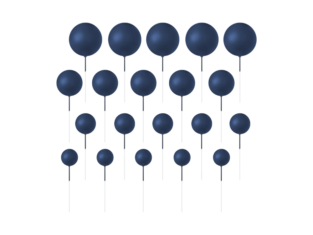 Ball cake toppers - navy blue matte 20 pcs