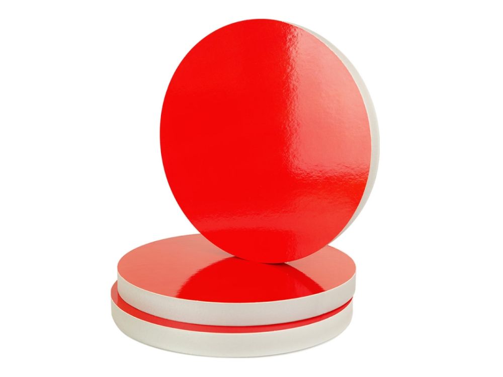 Thick round cake base - red 24 cm