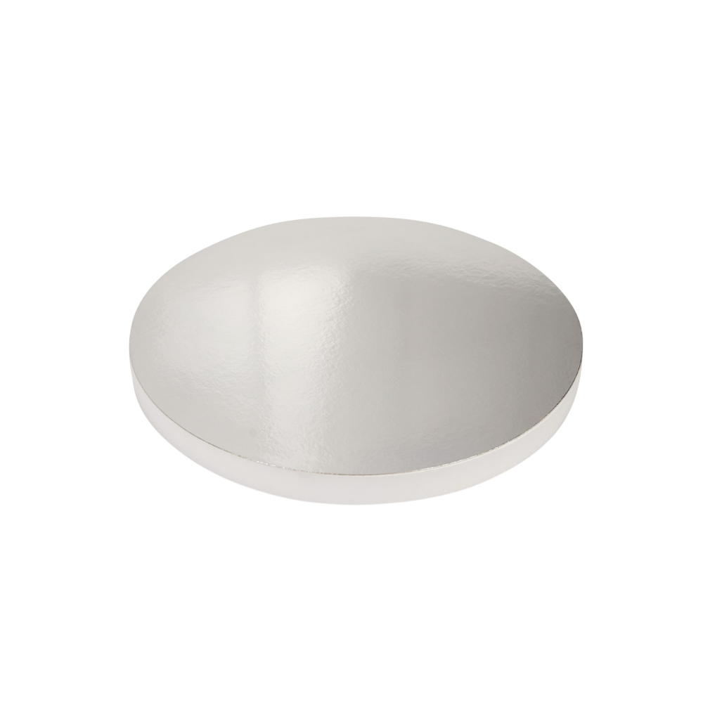 Thick round cake base - silver 24 cm